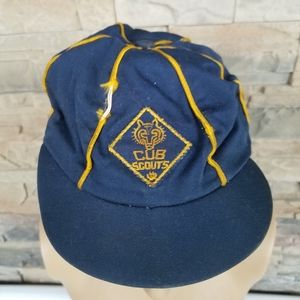 Cub Scouts Wolf Boy BSA Blue Fitted Child Size Baseball Cap Hat Vintage H